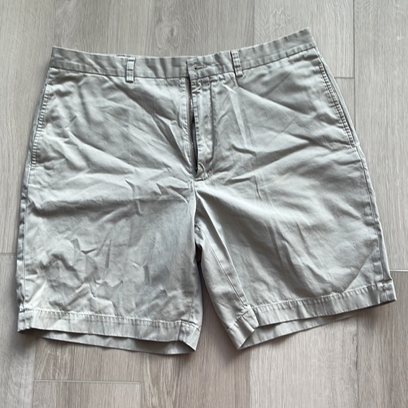 Brooks Brothers 346 Chino Khaki Shorts Mens Size 38 Tan Beige Flat Front Cotton - Picture 5 of 7